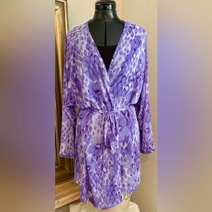Victoria's Secret Semi-Sheer Purple Snakeskin Print Wrap Robe Sz O/ S